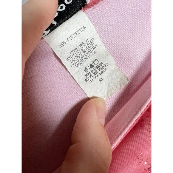 VTG 90s Taboo Women Midi Dress Sz M Pink Fairy Babydoll Y2K Handkerchief Glitter - Picture 14 of 14